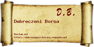 Debreczeni Borsa névjegykártya